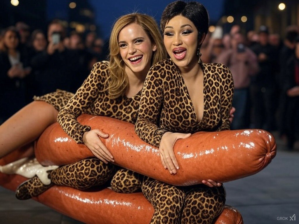 5diHNjKI Emma Watson and Cardi playing with sausages 25.jpg